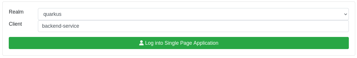 Dev UI OpenID Connect Keycloak Page - Log into Single Page Application