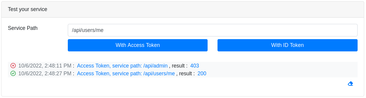Dev UI Keycloak Test with access token